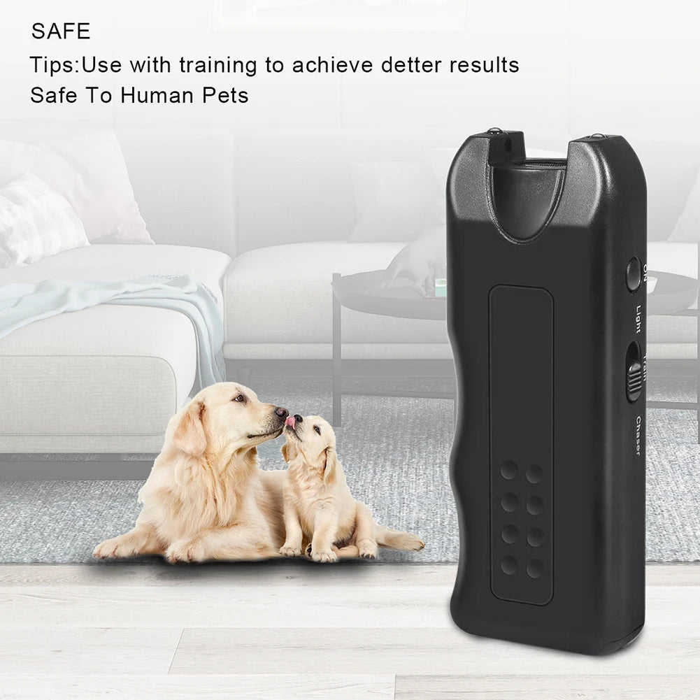 Ultrasonic anti Barking Device Portable Automatic Bark Stopper with LED Light Repeller Trainer Battery Powered for All Size Dogs
